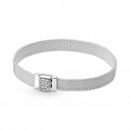 Pandora Reflexions mesh sterling silverbracelet with clearcubic zirconia /599166C01-16