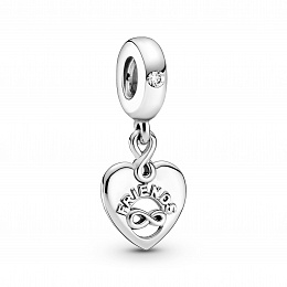 Friends and infinity heart sterling silverdangle with clear cubiczirconia /799294C01