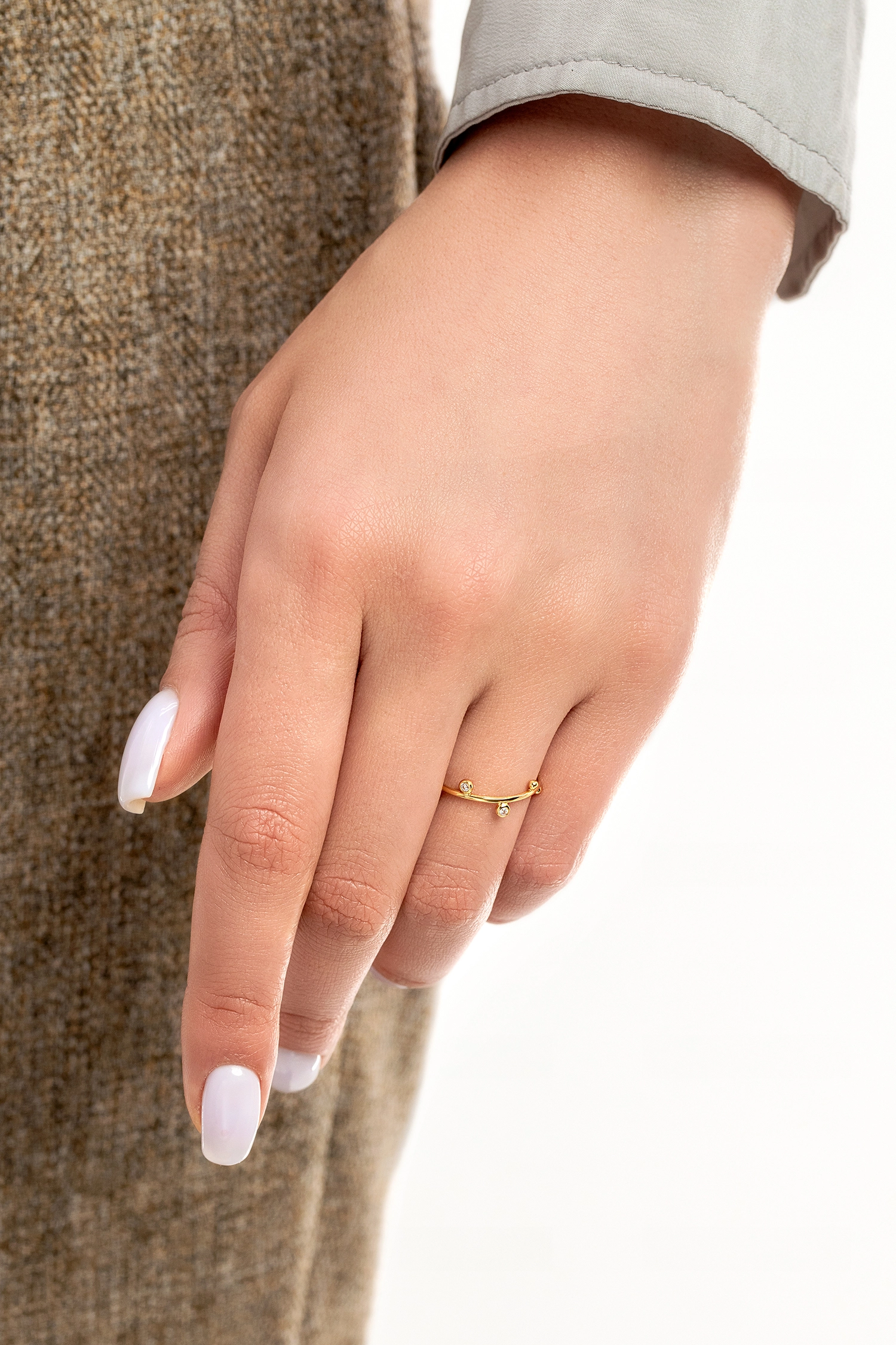 Ania Haie 14K Ոսկեպատ Արծաթյա Մատանի/ R003-02G