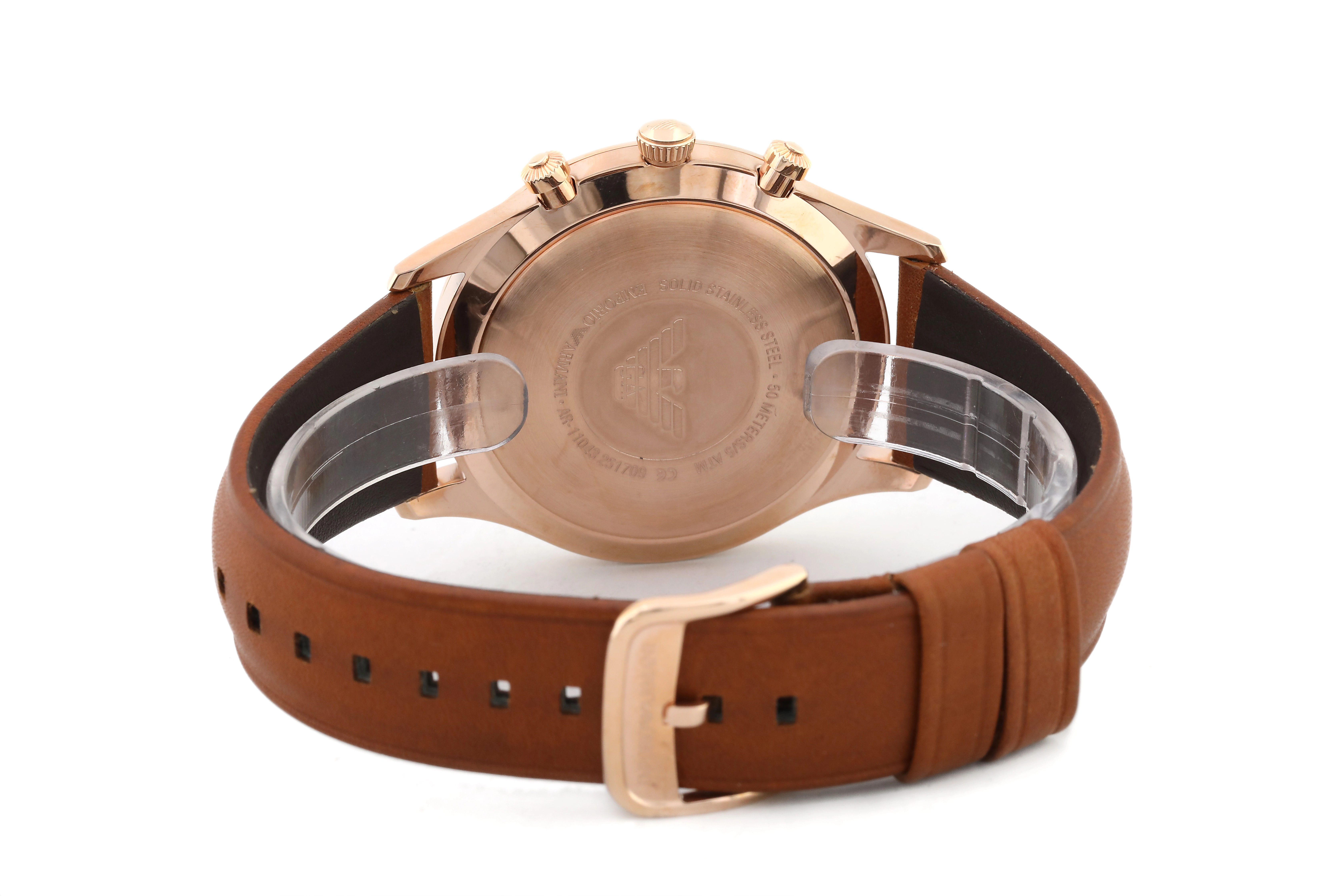 ARMANI　AR11043 Emporio Armani AR11043 Classic 43mm Men's Chronograph Brown