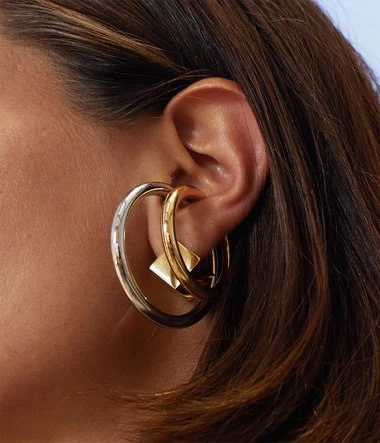 Zag Bijoux 24K Gold Plated Stainless Steel Surgical Earring/ SLK24808-01UNI5X40