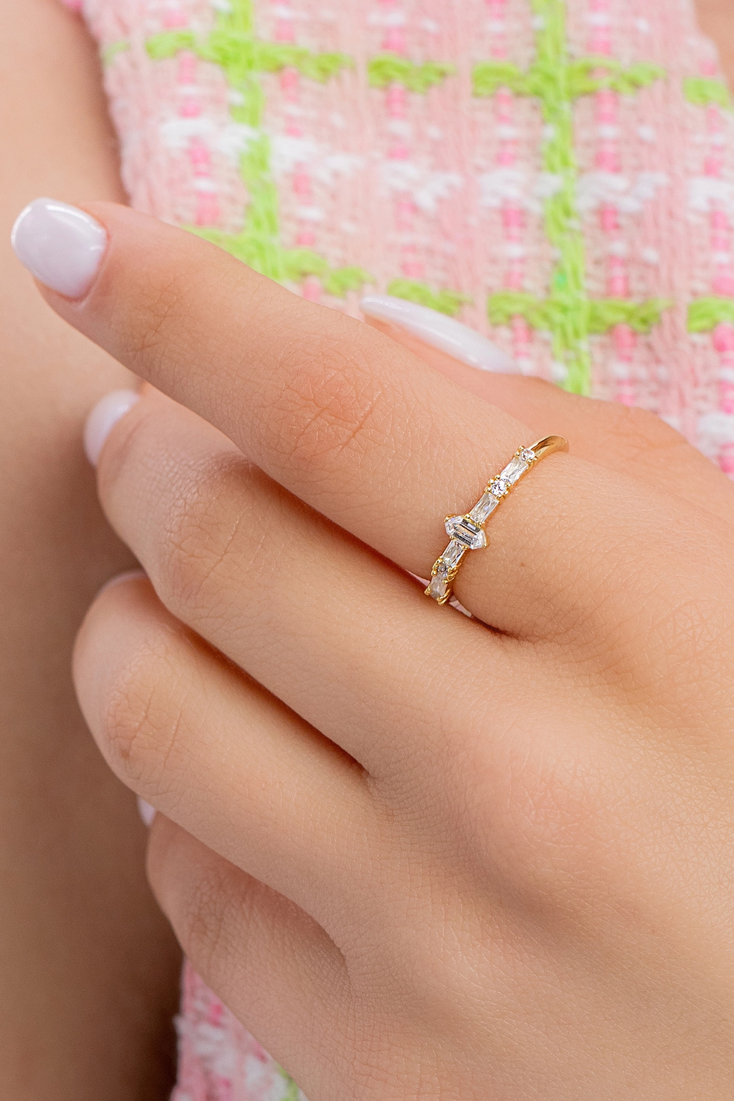 Ania Haie 14K Ոսկեպատ Արծաթյա Մատանի/ R041-01G-W