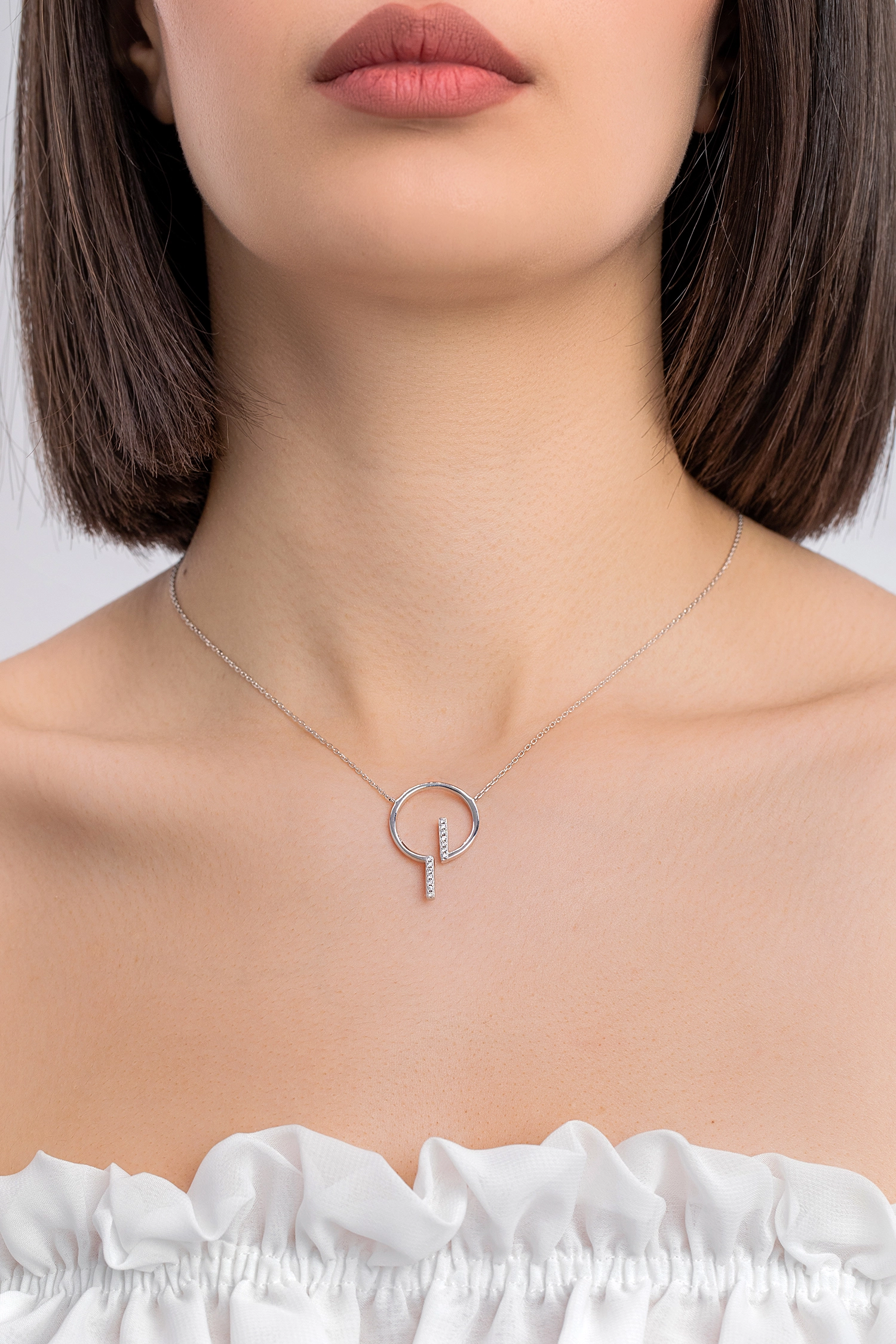 L'atelier Precieux Silver Necklace/ 87173245