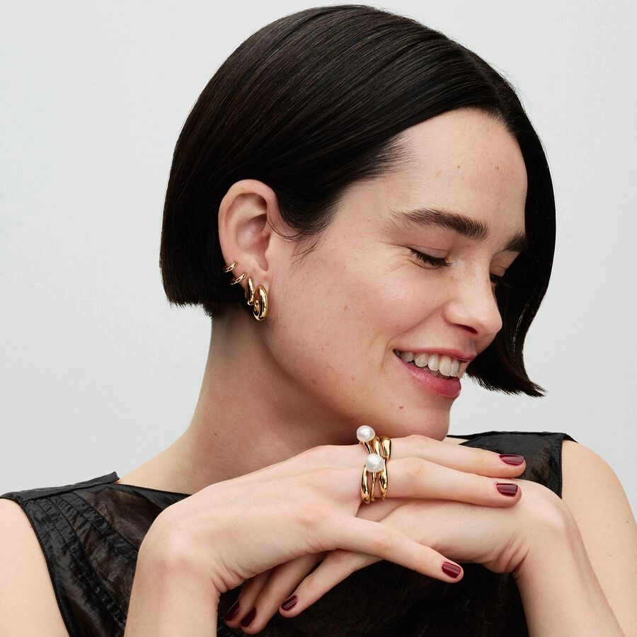 PANDORA Essence 14K Gold Plated Silver Earring/ 263320C00