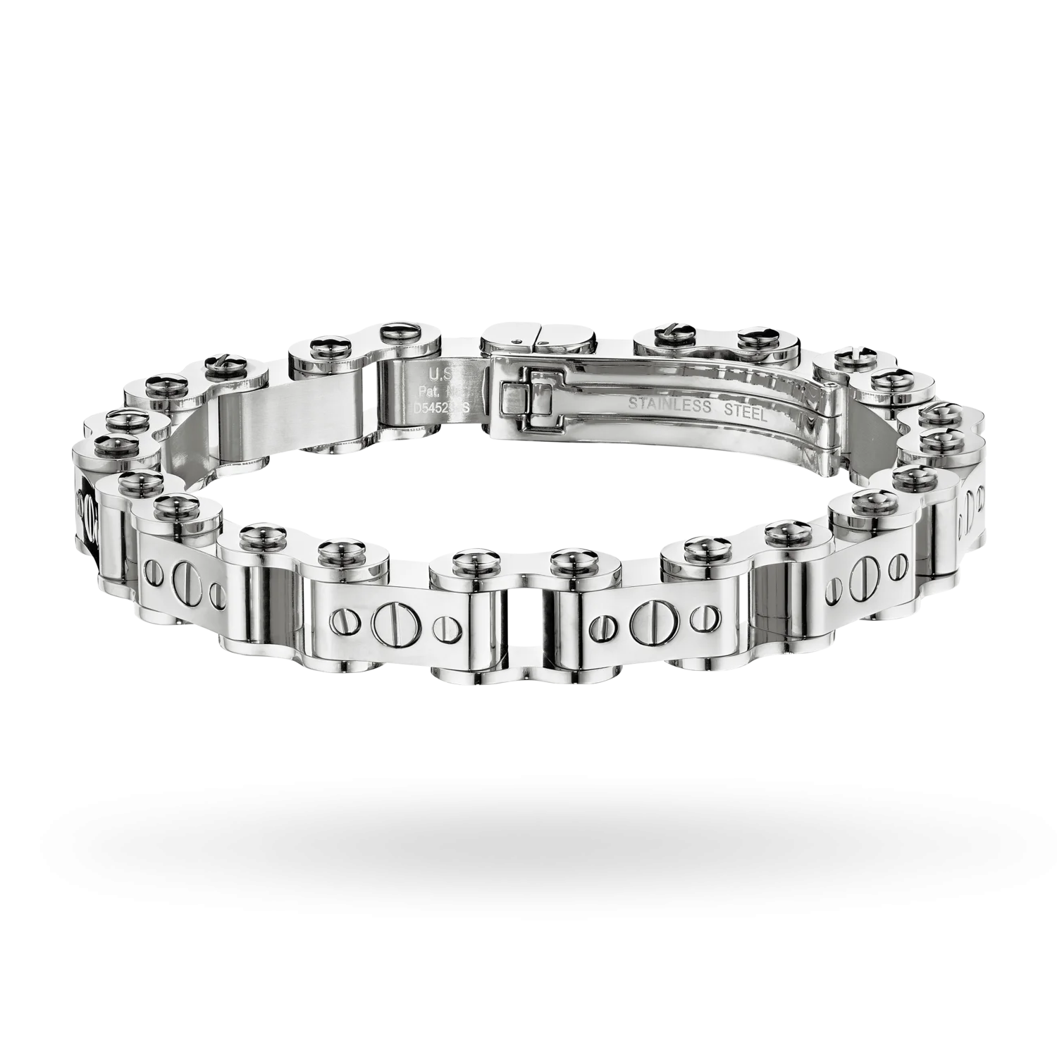Thick Silver Bicycle Bracelet / All Steel