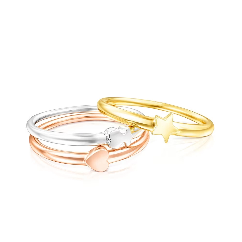 Серебряное кольцо TOUS с покрытием из 14K розового золота/018165530