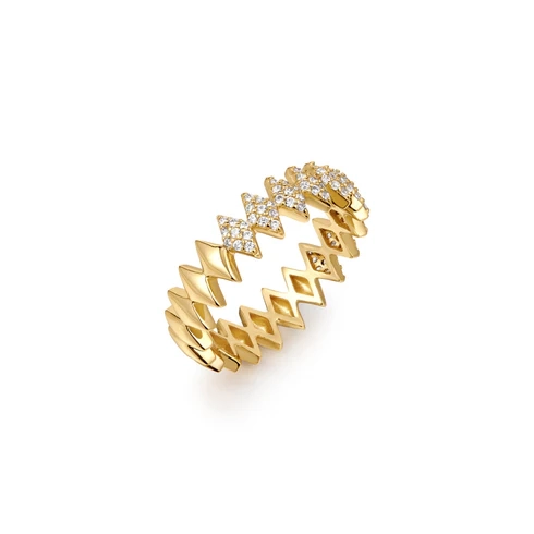 Ania Haie 14K Ոսկեպատ Արծաթյա Մատանի/ R061-04G-56