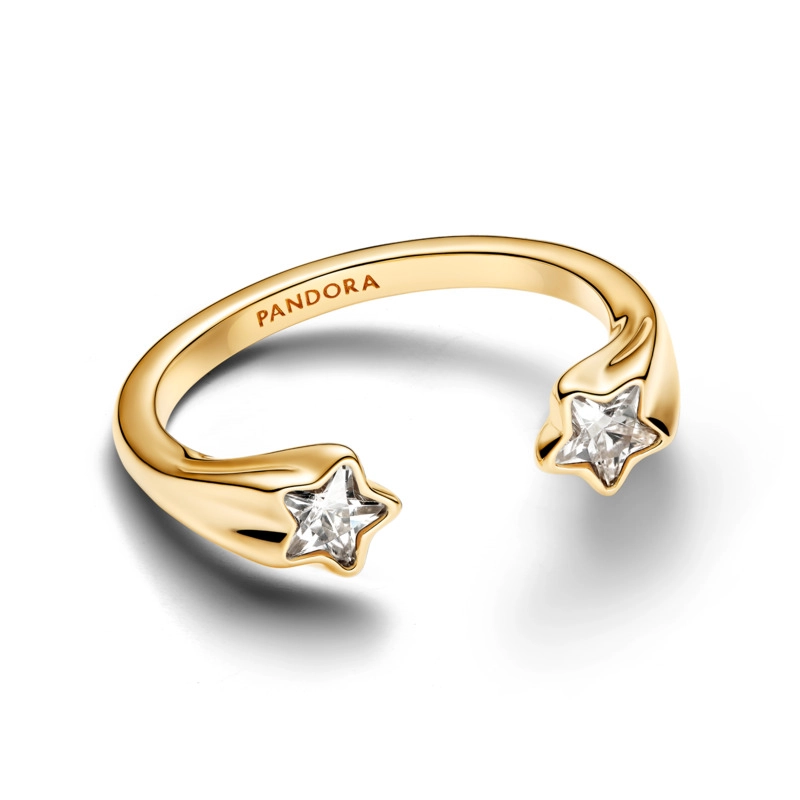 PANDORA Moments серебряное кольцо с покрытием 14К золота/ 163582C01-56