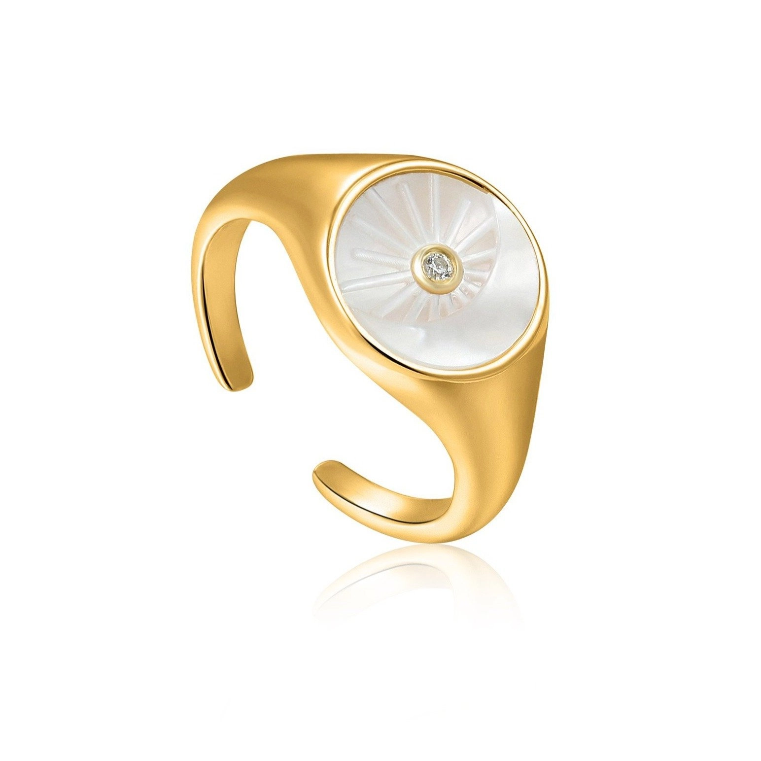 Ania Haie 14K Ոսկեպատ Արծաթյա Մատանի/ R030-03G