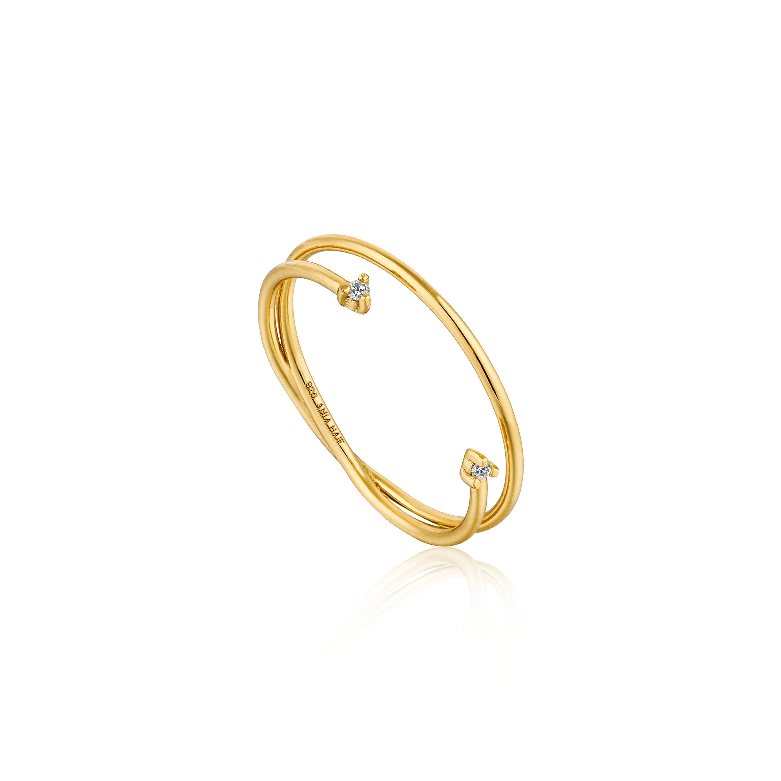 Ania Haie 14K Ոսկեպատ Արծաթյա Մատանի/ R003-04G-52