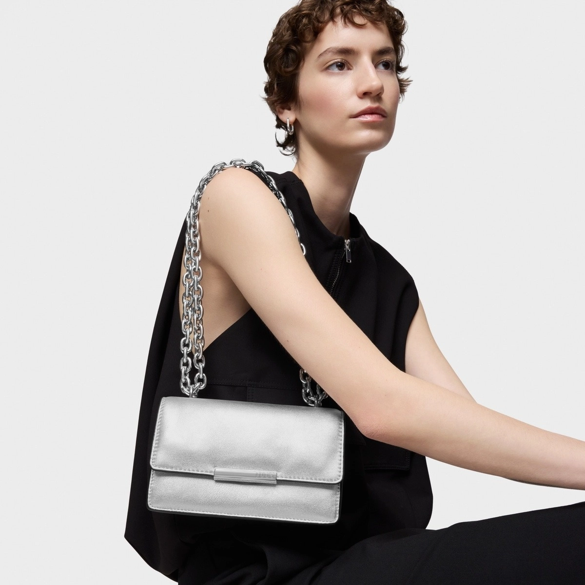 LEATHER,HANDBAG S.AUDREE LEATHER SILVER
