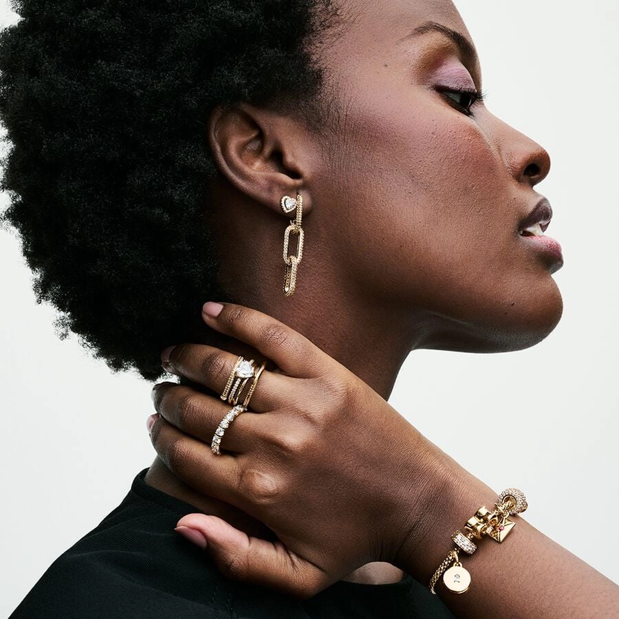 PANDORA Timeless 14K Gold Plated Silver Ring/ 163100C01-52