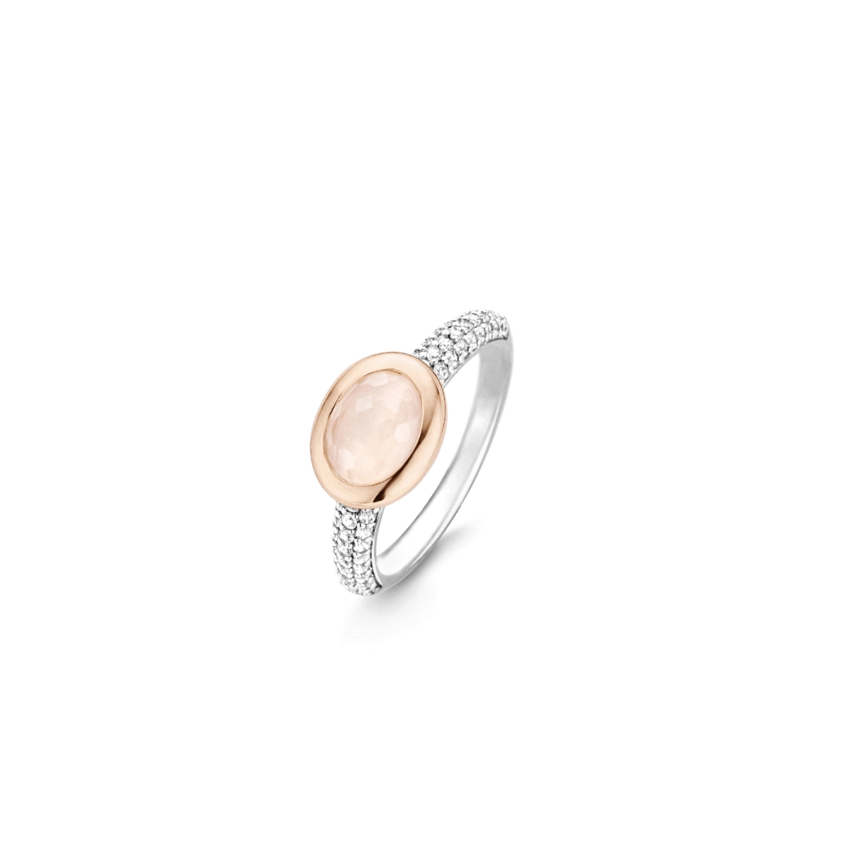 Ti Sento 14K Rose Gold Plated Silver Ring/ 12077LP-56