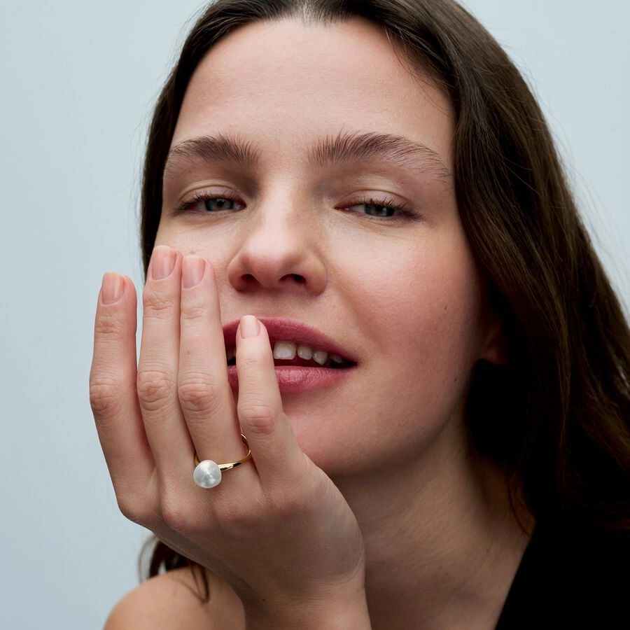 PANDORA Essence серебряное кольцо с покрытием 14К золота/ 163293C01-54