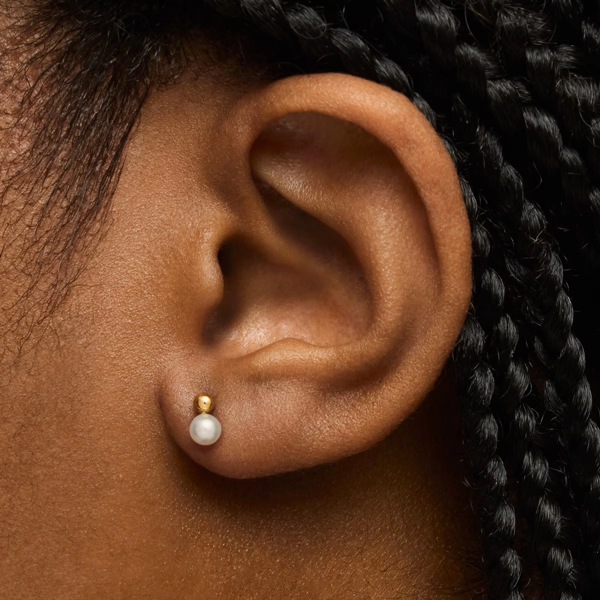 18KT GOLD EARRING BABY BALL PEARL