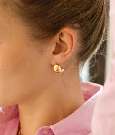 Zag Bijoux 24K Gold Plated Stainless Steel Surgical Earring/ SEC22968-01UNI