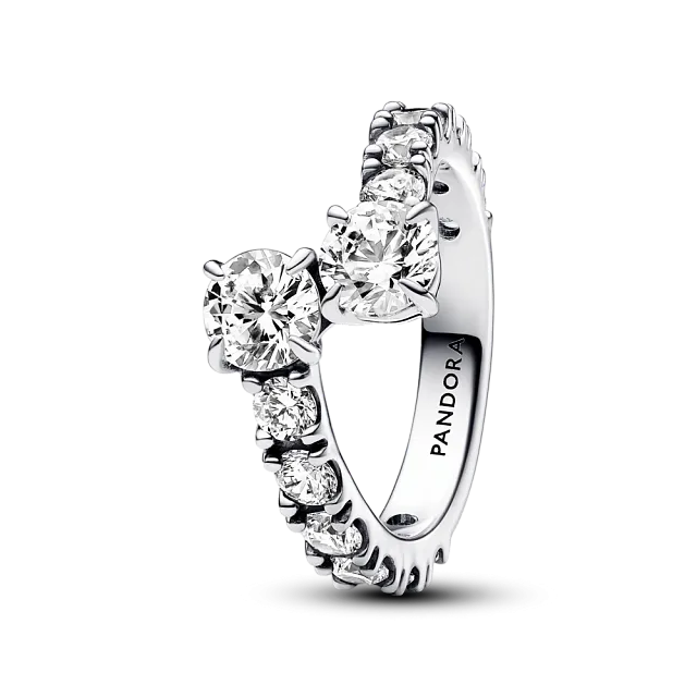Զարդեր Sterling silver ring with clear cubic zirconia/ 193149C01-60