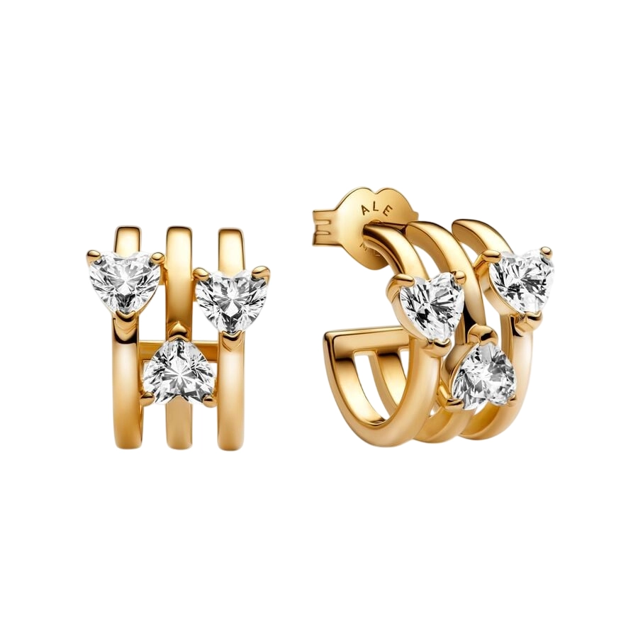 PANDORA Timeless 14K Gold Plated Silver Earring/ 263656C01