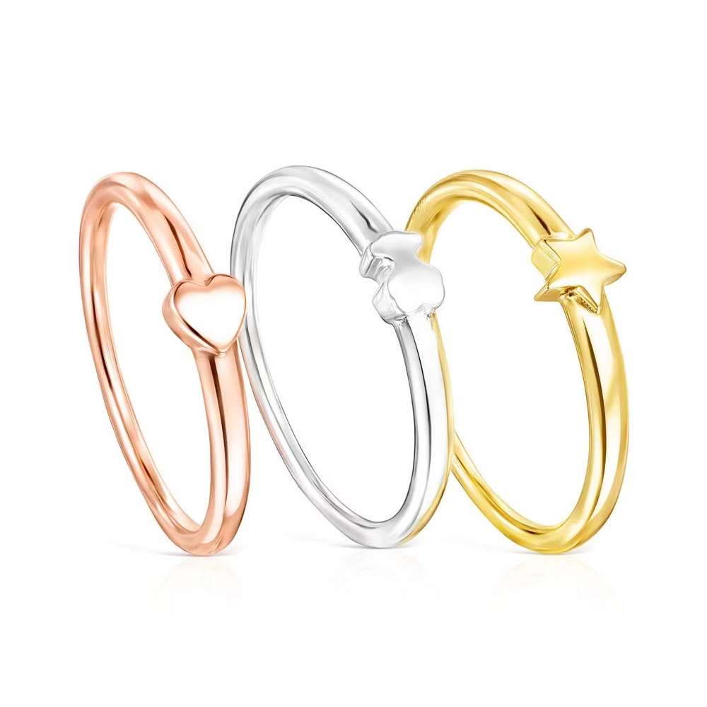 Серебряное кольцо TOUS с покрытием из 14K розового золота/018165530