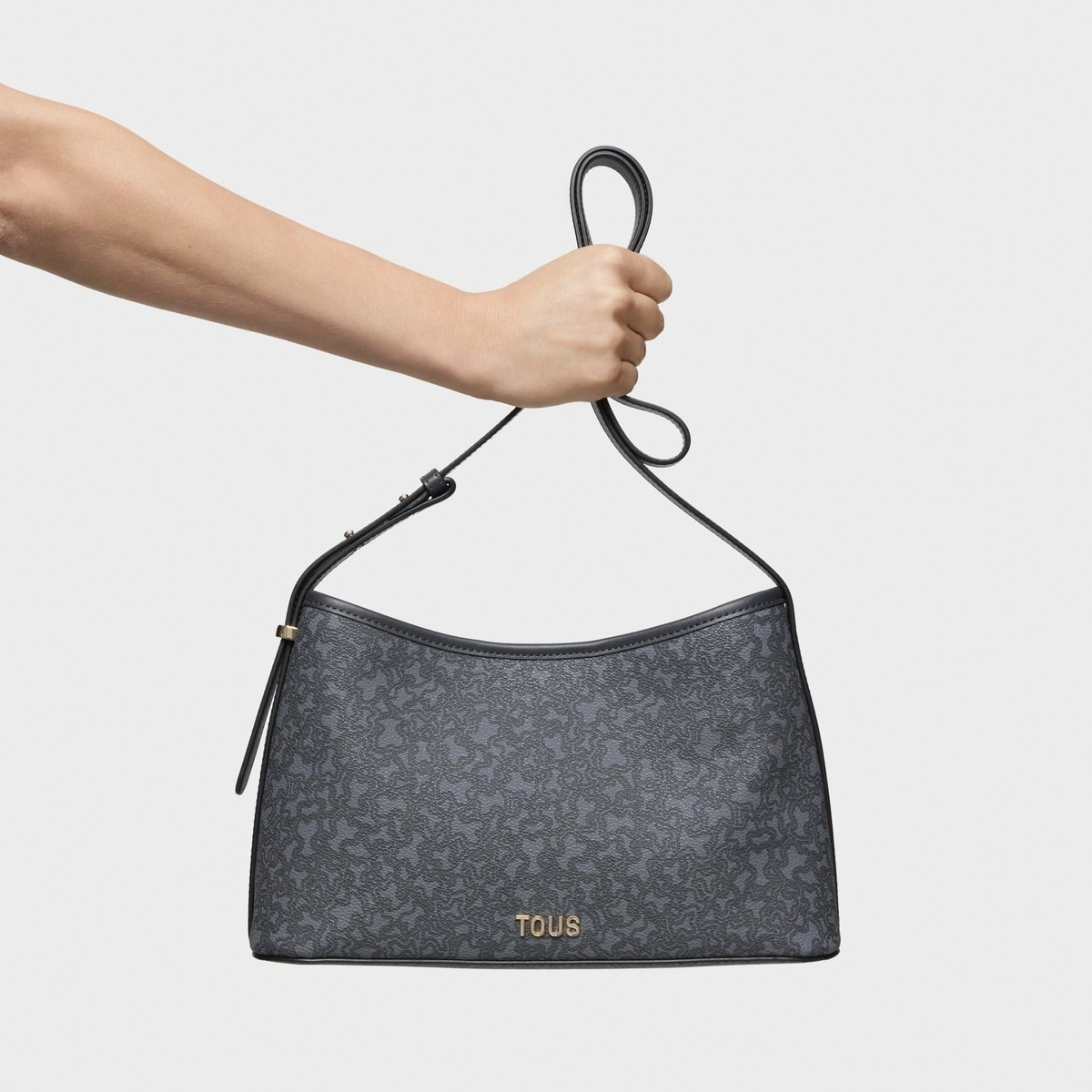 PU.PVC,HANDBAG L.K MINI LINES DARK GREY