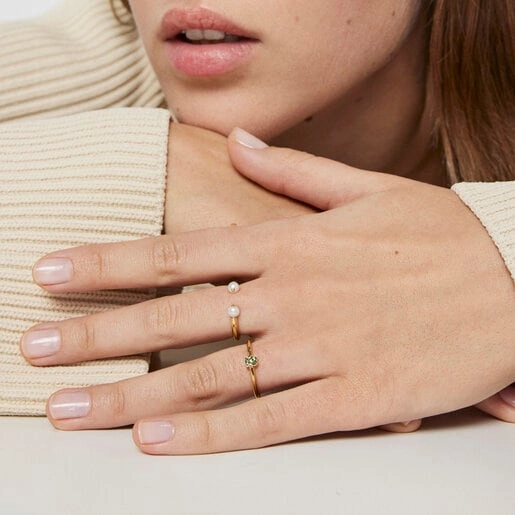 TOUS 18K Gold plated Silver Ring/ 214935540