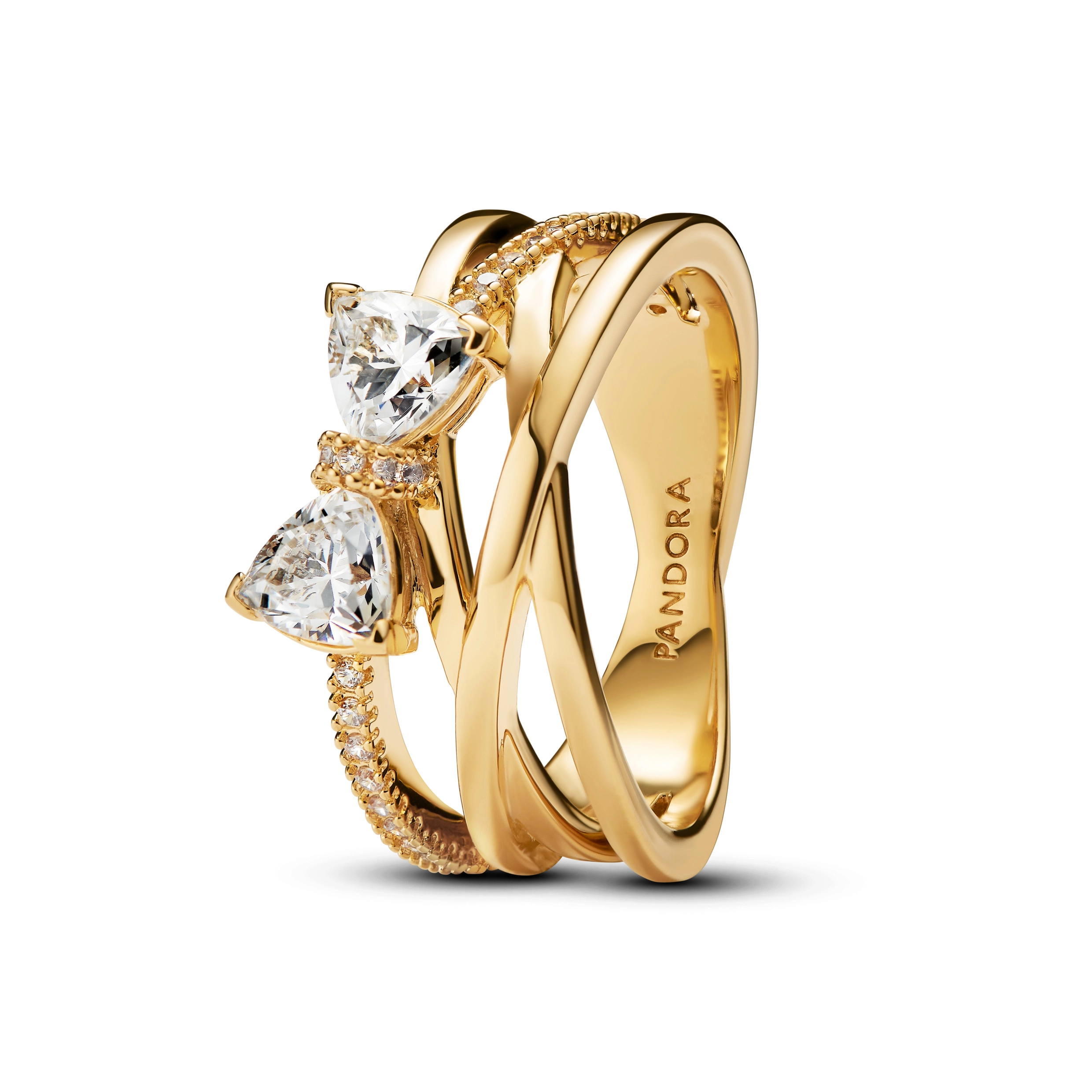 PANDORA Timeless 14K Gold Plated Silver Ring/ 163511C01-56