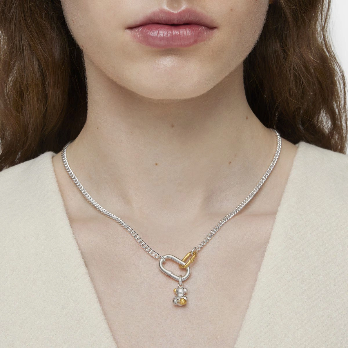 TOUS Серебряное ожерелье с позолотой 18K/1004098700