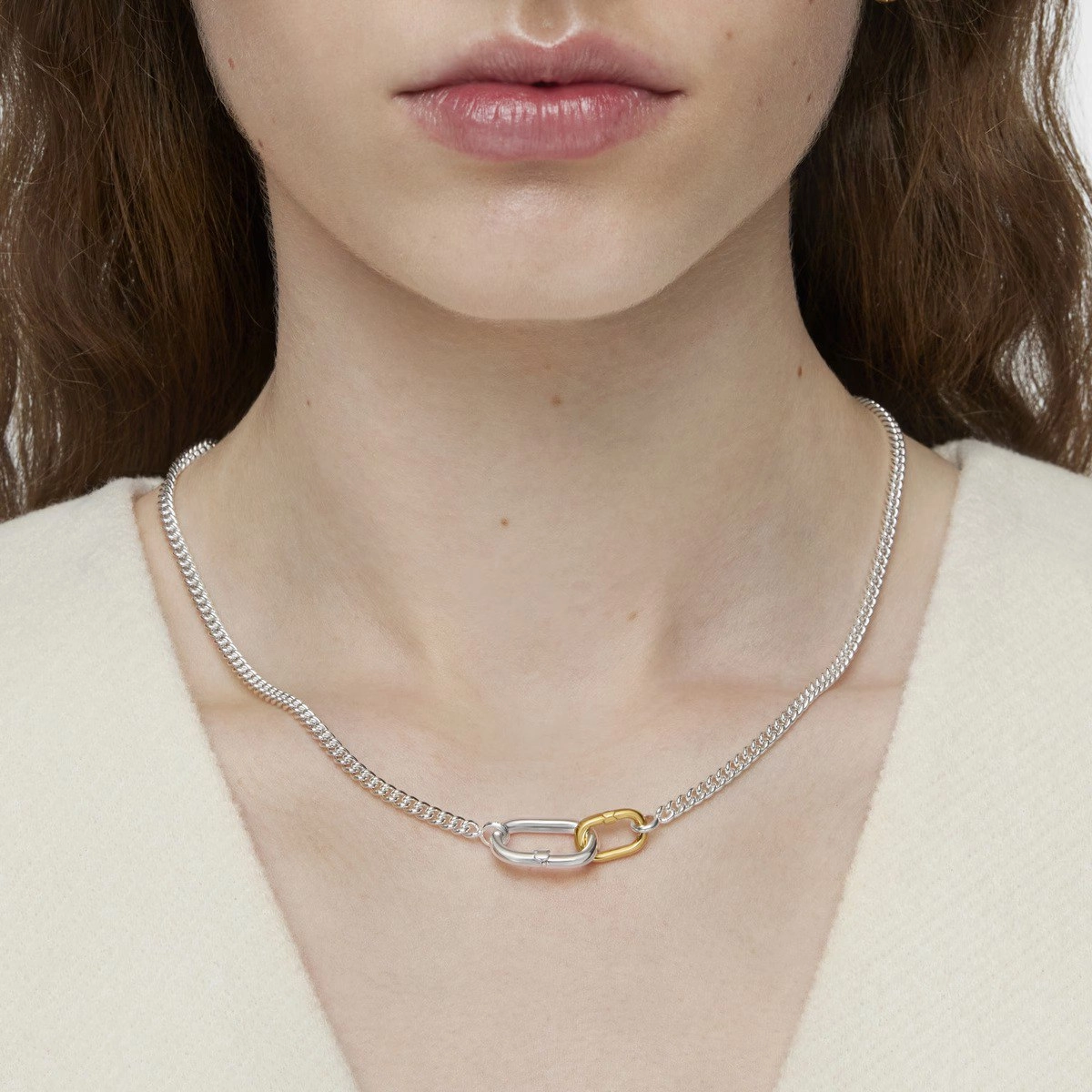 TOUS Серебряное ожерелье с позолотой 18K/1004098700