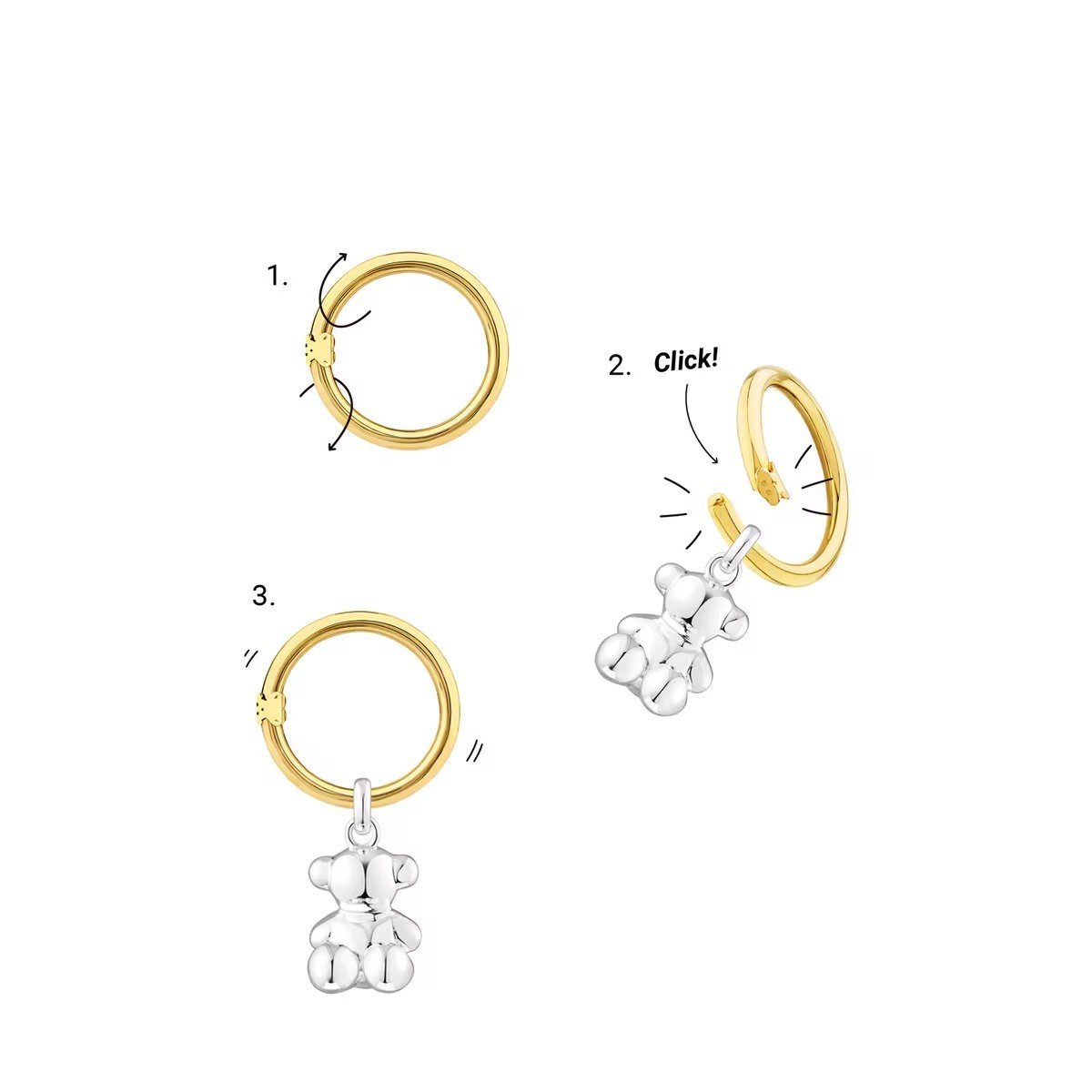 TOUS Серебряный браслет с 18K позолотой/812341520