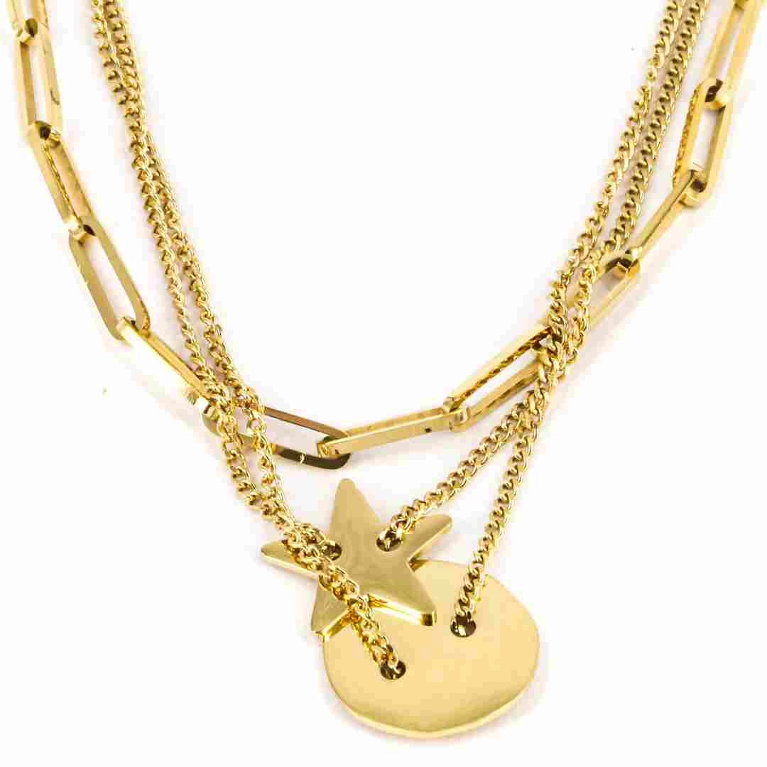Zag Bijoux 24K Gold Plated Stainless Steel Surgical Necklace/ SNX9013-01UNI
