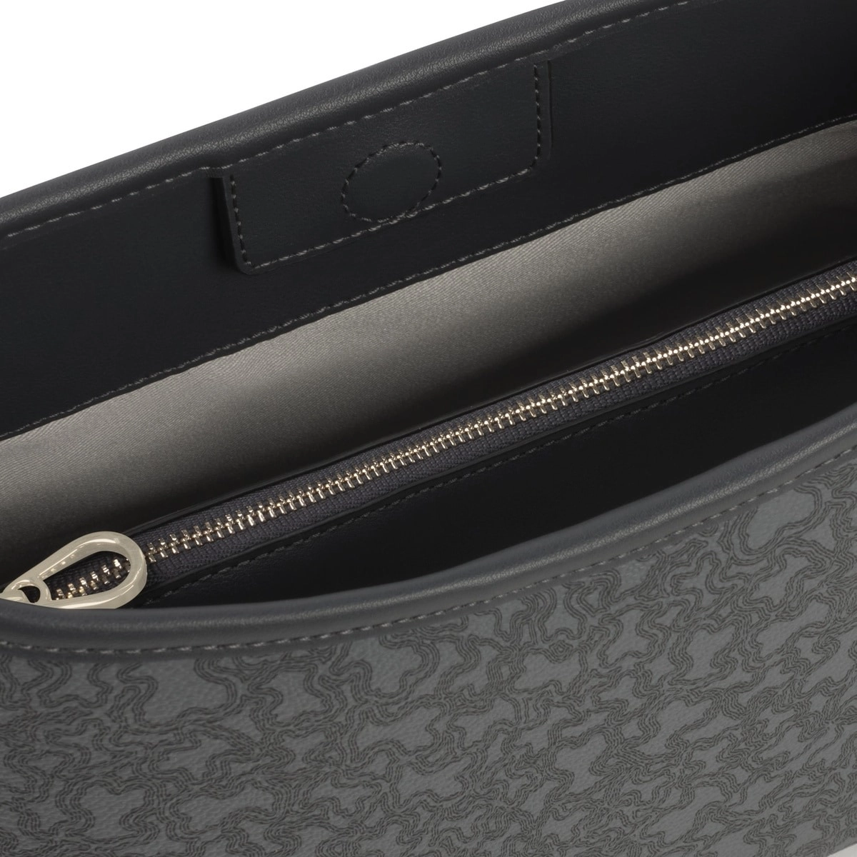 PU.PVC,HANDBAG L.K MINI LINES DARK GREY