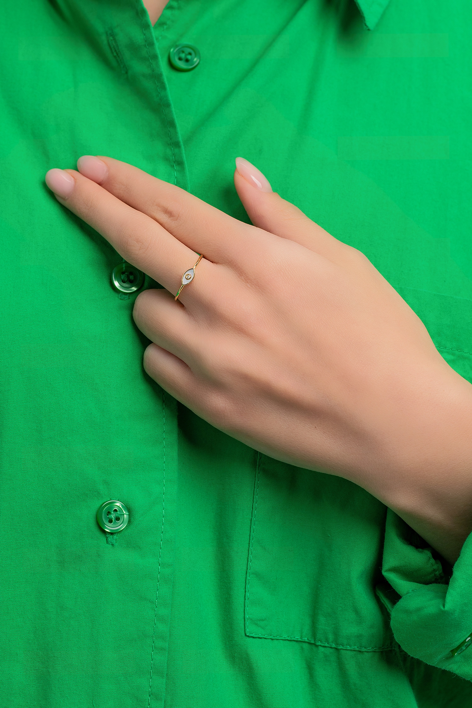 Ania Haie 14K Ոսկեպատ Արծաթյա Մատանի/ R030-01G