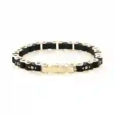 Standard Black & Gold Bicycle Bracelet / Matte Bla