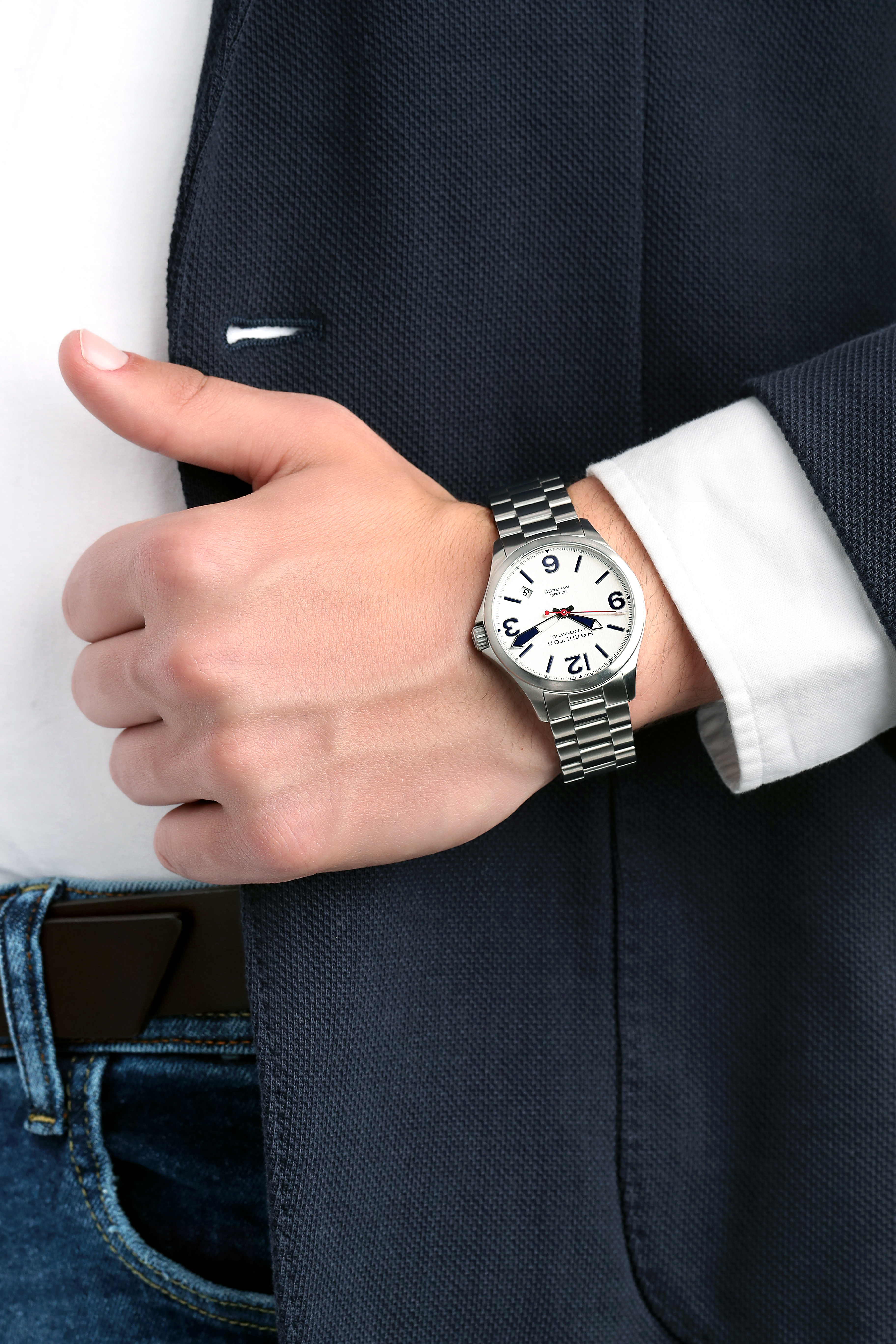 HAMI RED×AIR H762250 SILVER HAMI RED×AIR H762250 SILVER Khaki Aviation Air Race Auto - Dial