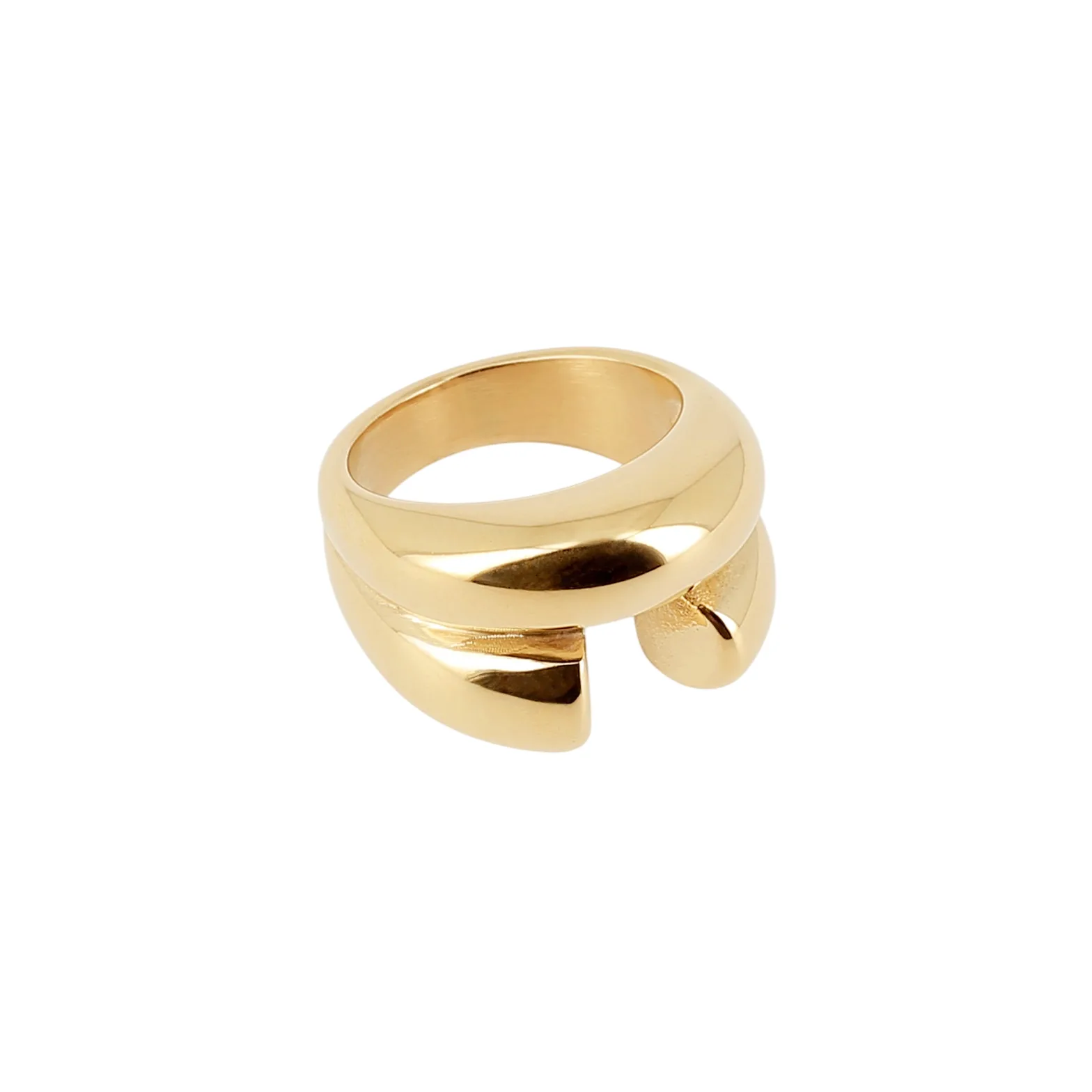 Zag Bijoux 24K Gold Plated Stainless Steel Surgical Ring/ SRT24177-01UNI-56