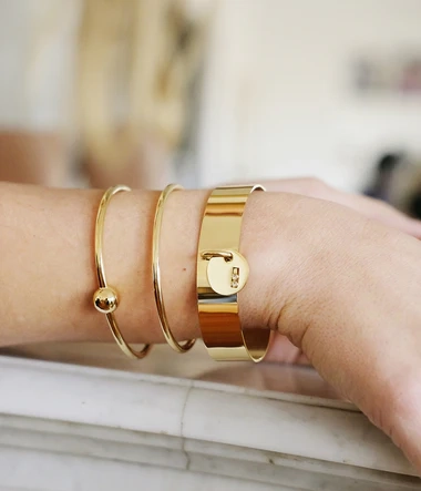 Zag Bijoux 24K Gold Plated Stainless Steel Surgical Bracelet/ SBJ13488-01UNI