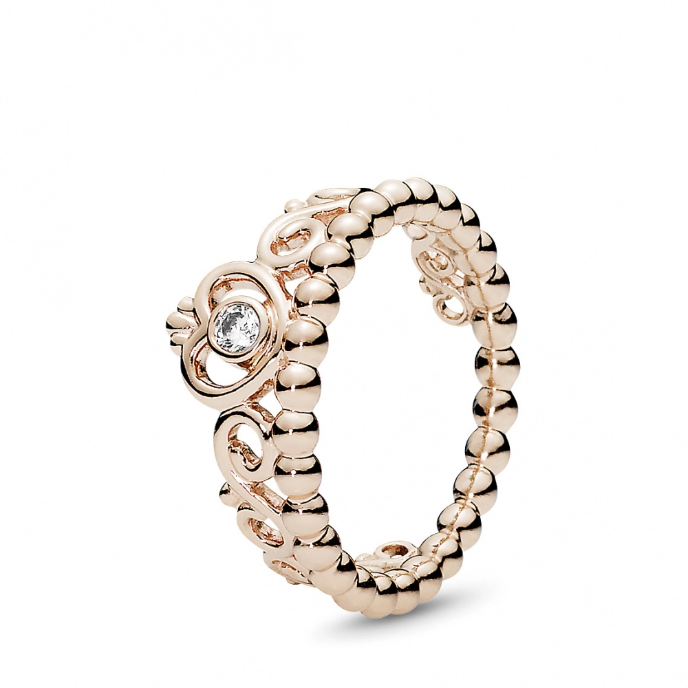 PANDORA Rose 14K Gold Plated Silver Ring/ 180880CZ-54
