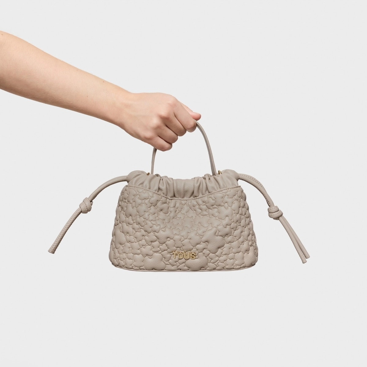 PU.POL,HANDBAG S.T PUFFY BEAR TAUPE