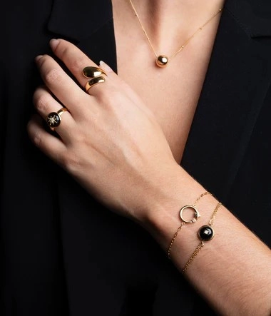 Zag Bijoux 24K Gold Plated Stainless Steel Surgical Ring/ SRL22056-01UNI