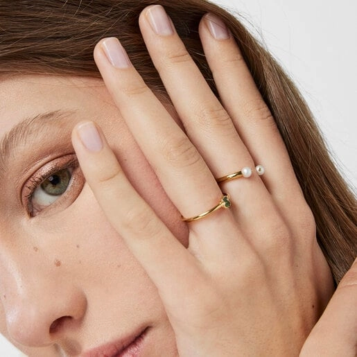 TOUS 18K Gold plated Silver Ring/ 214935540