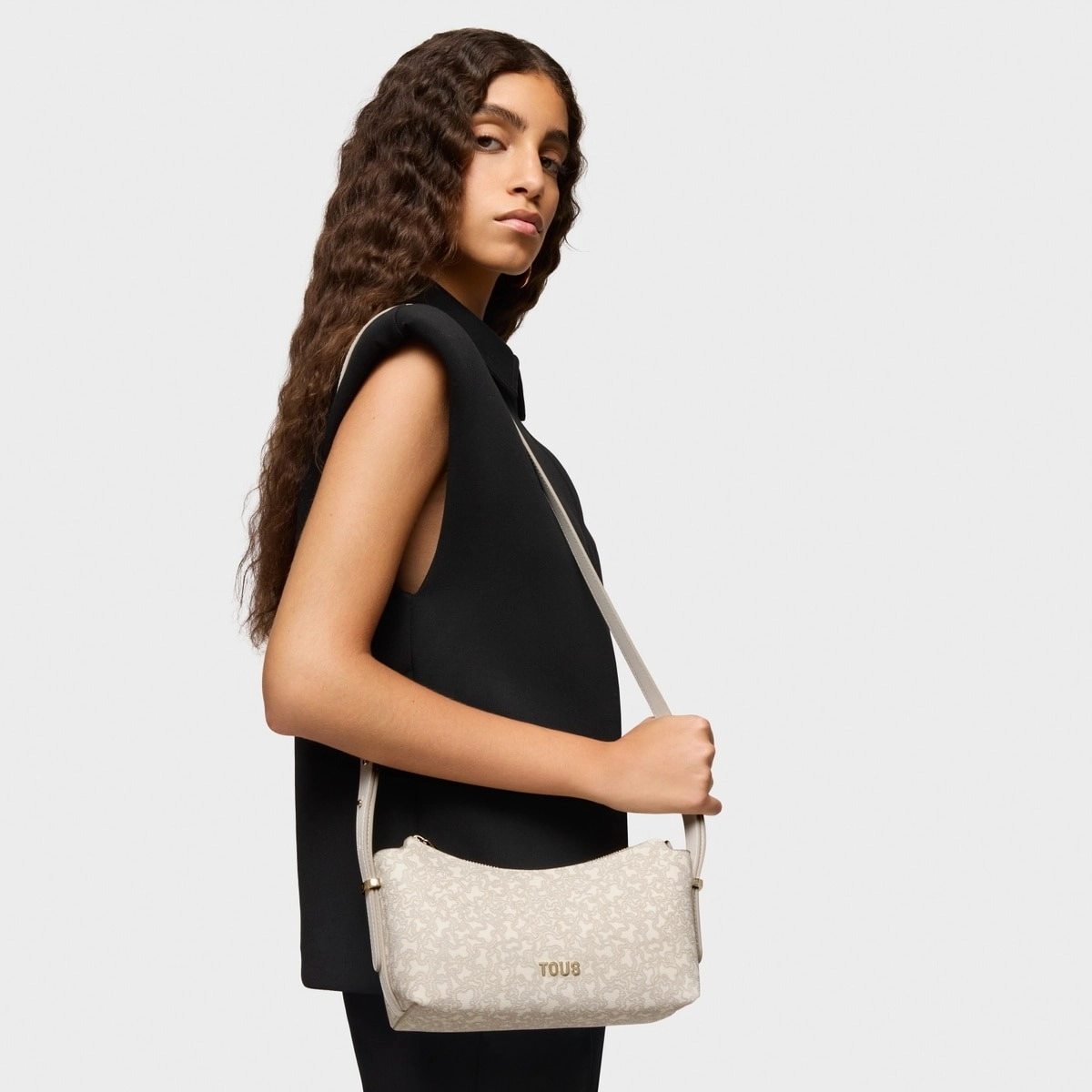 PU.PVC,HANDBAG M.K MINI LINES BEIG