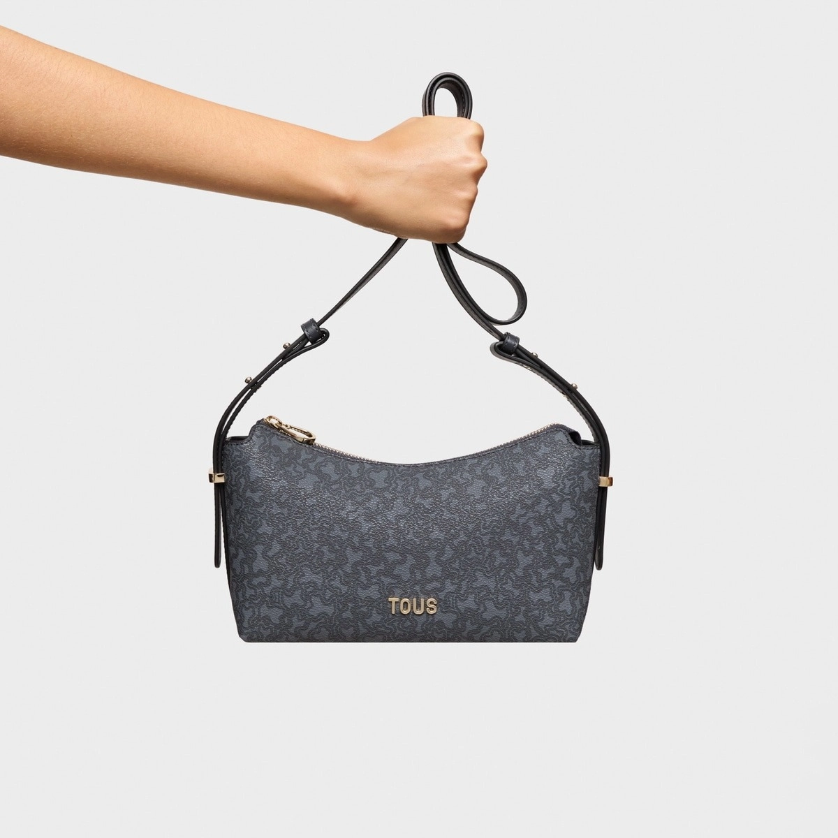 PU.PVC,HANDBAG M.K MINI LINES DARK GREY