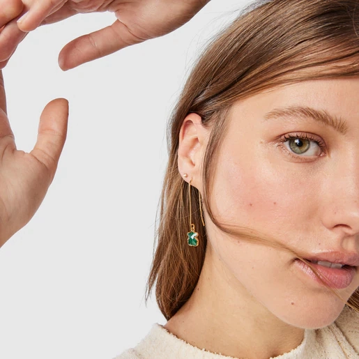 TOUS Արծաթյա 18K Ոսկեպատ Ականջօղ/015433570