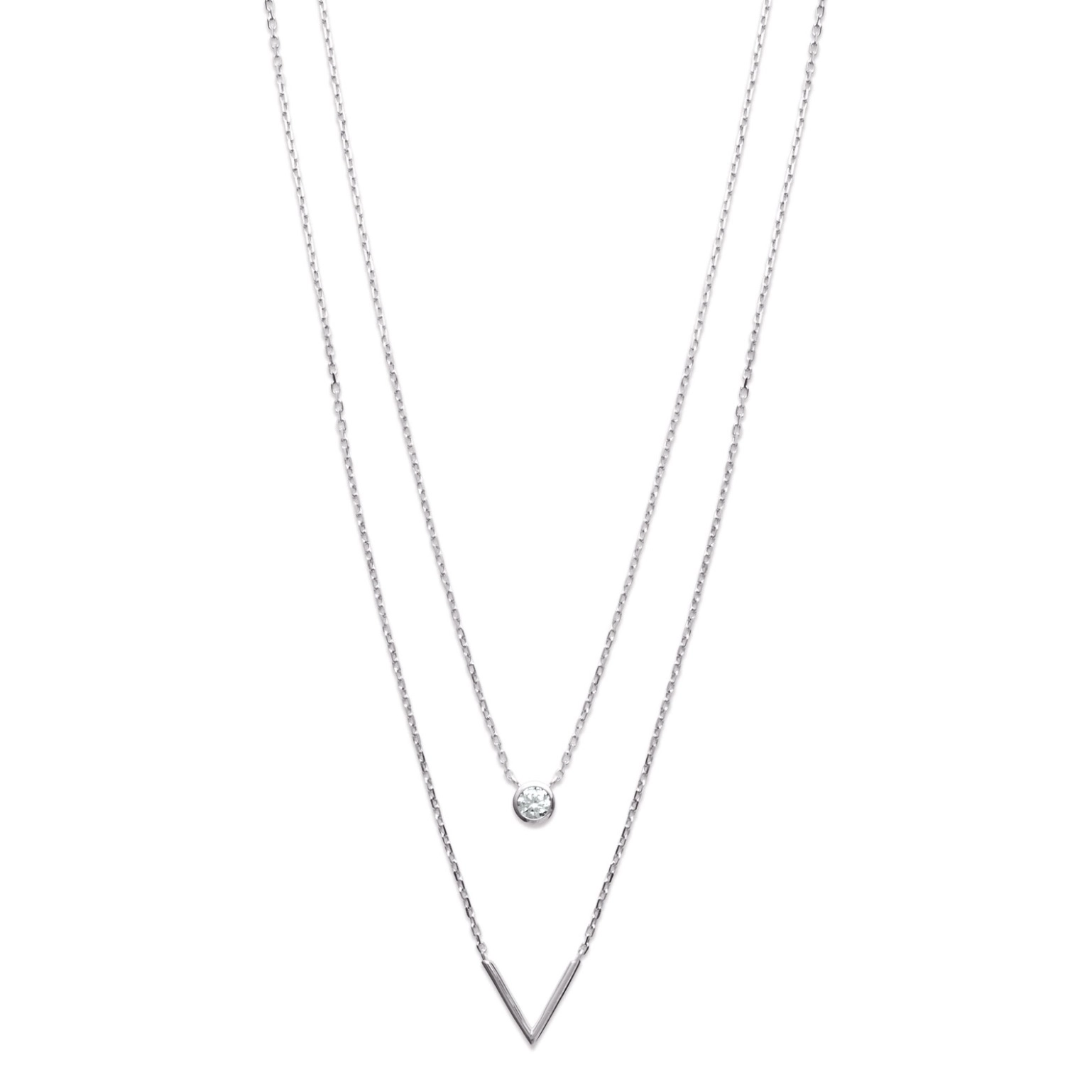 L'atelier Precieux Silver Necklace/ 87190445
