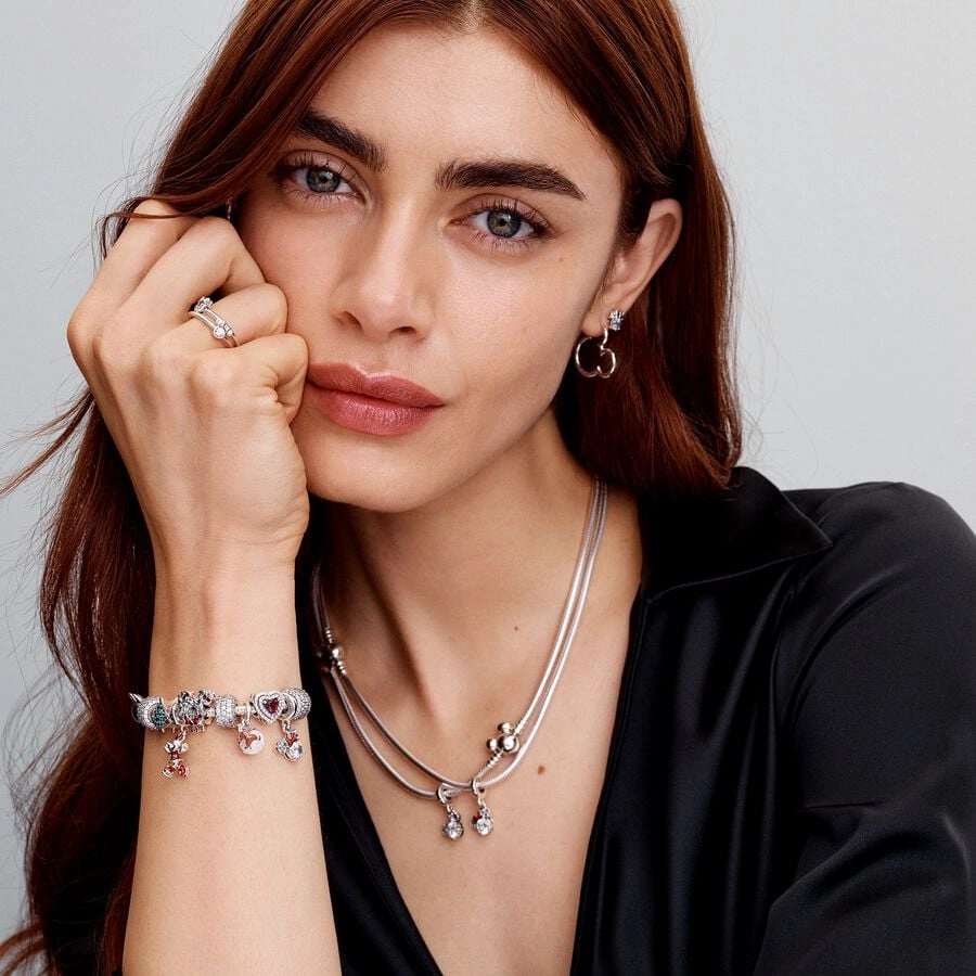 PANDORA Disney серебряные серьги/ 293528C00