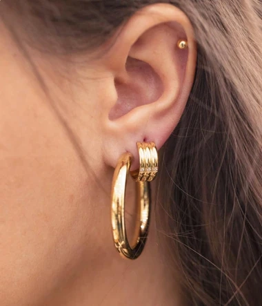 Zag Bijoux 24K Gold Plated Stainless Steel Surgical Earring/ SEC21313-01UNI5X40