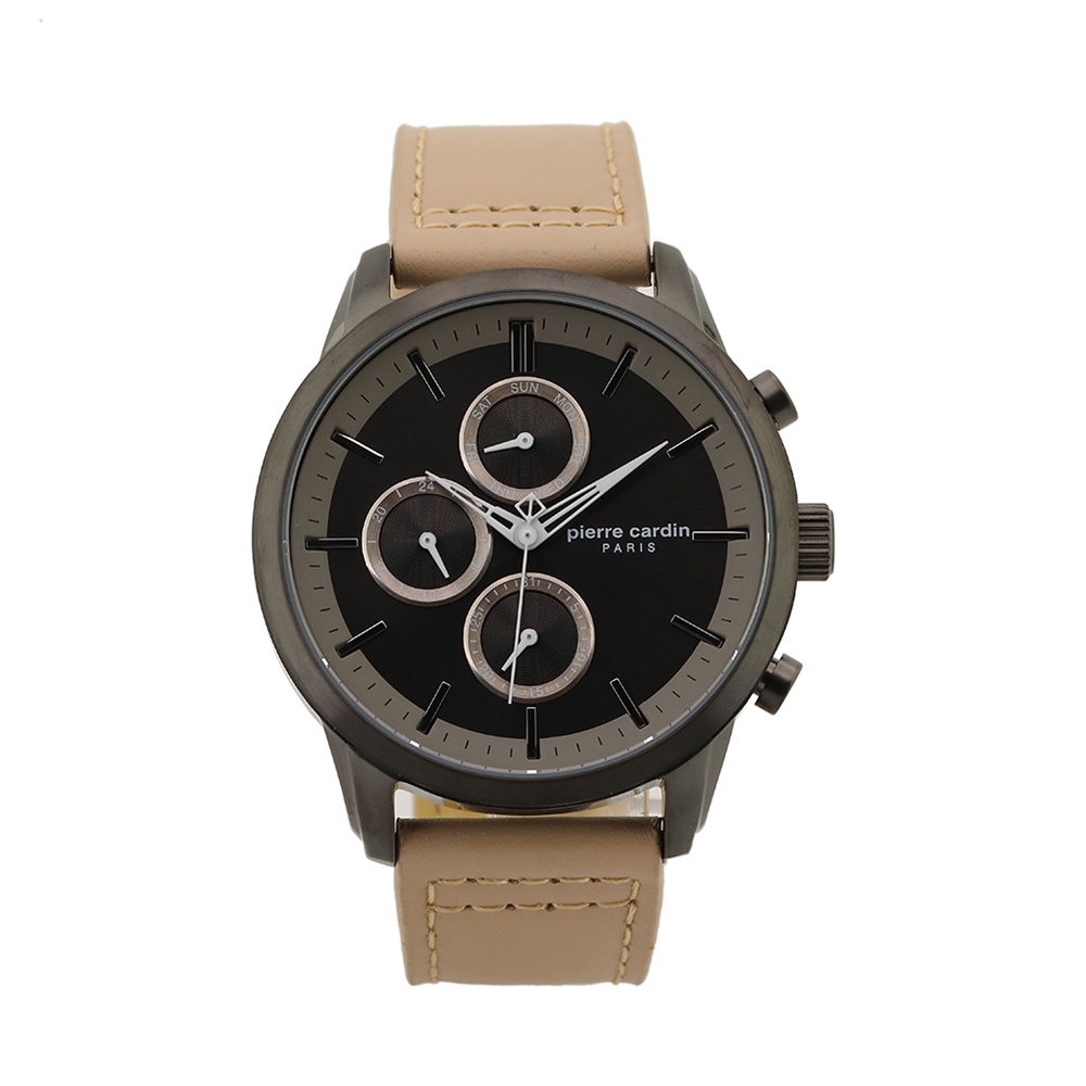 Pierre Cardin Black Mens Multi Dial Watch La Gloire Nouvelle PC902731F101 | UK