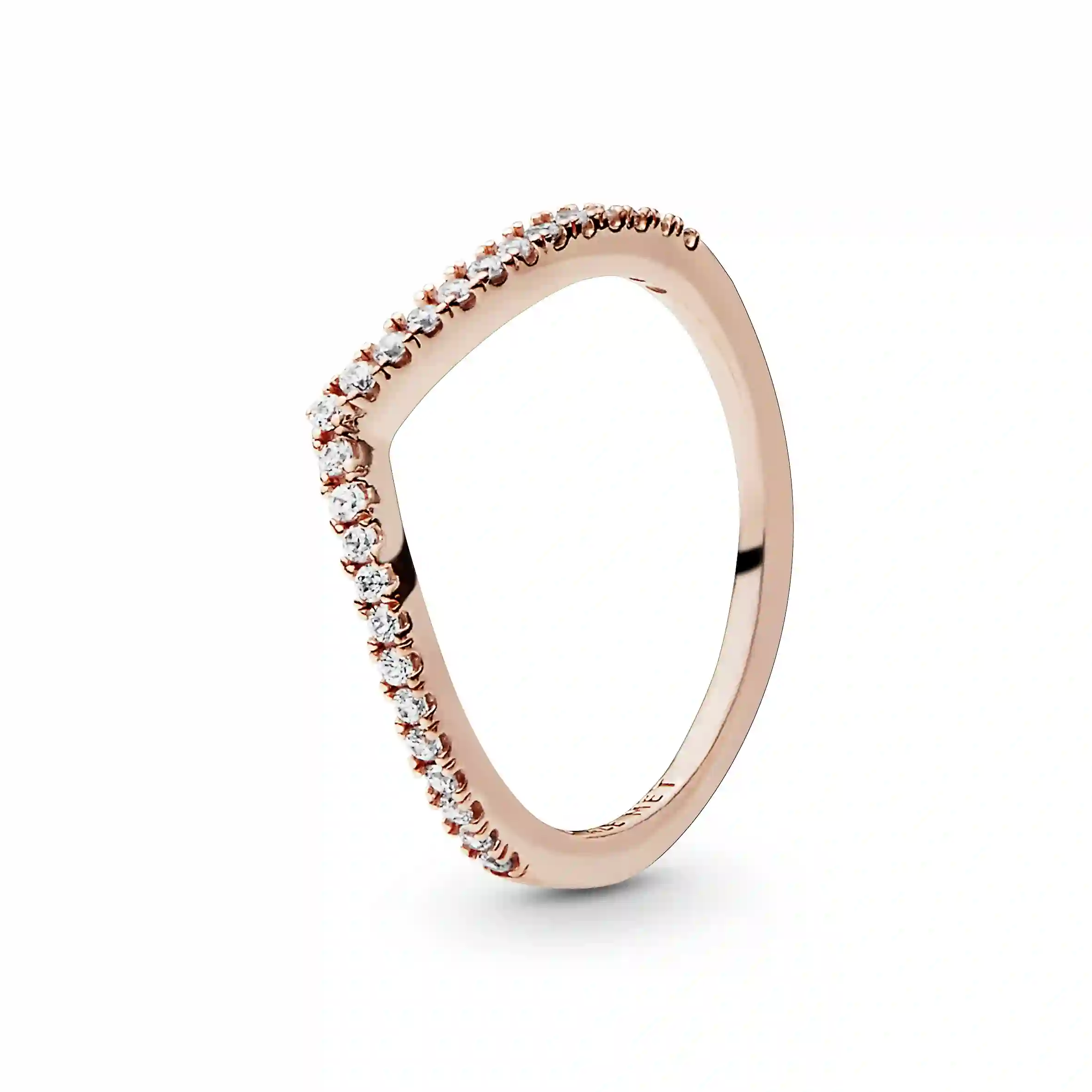 PANDORA Rose 14K Rose Gold Plated Silver Ring/ 186316CZ-58