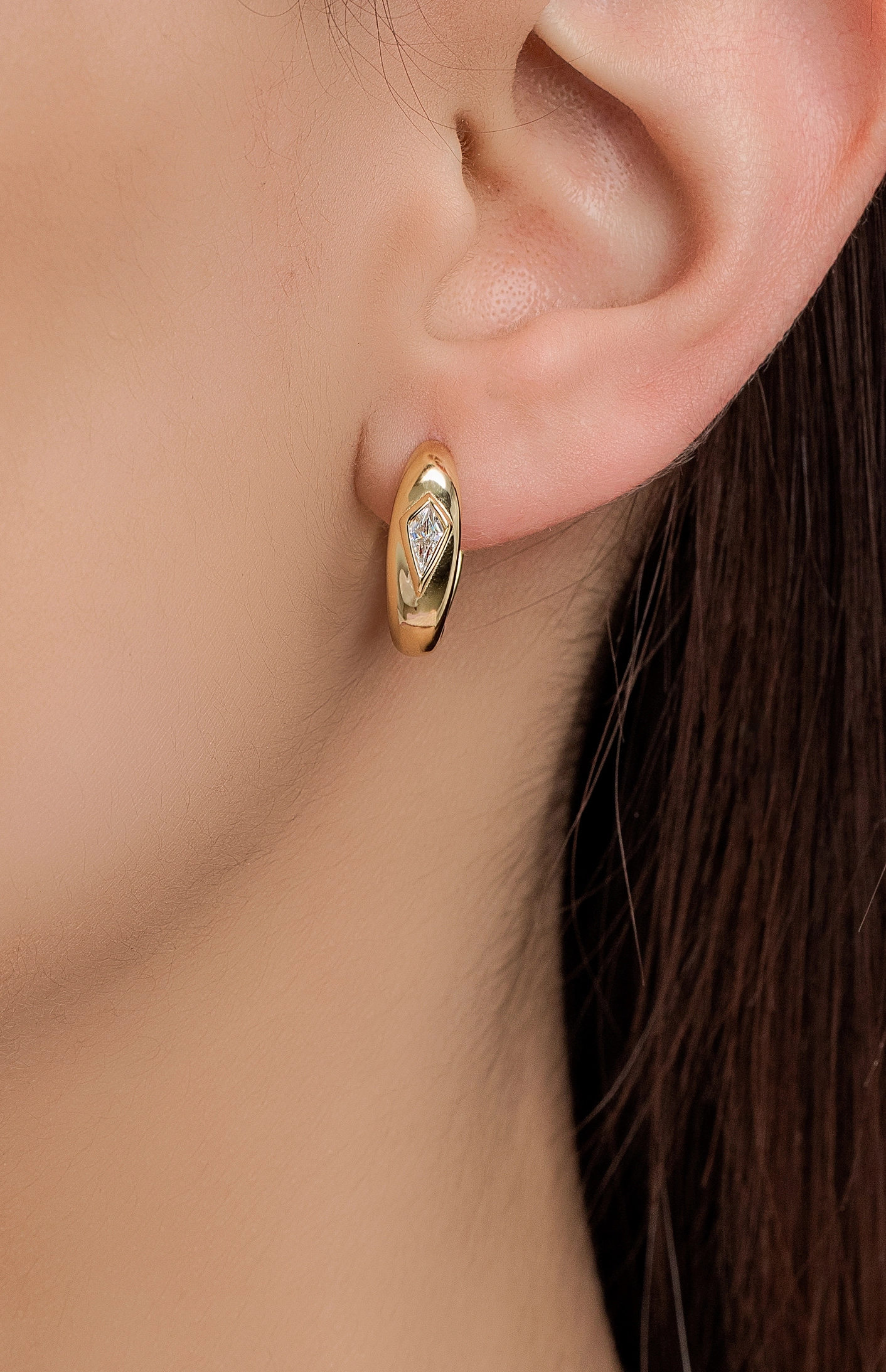 Ania Haie 14K Ոսկեպատ Արծաթյա Ականջօղ/ E041-06G-W