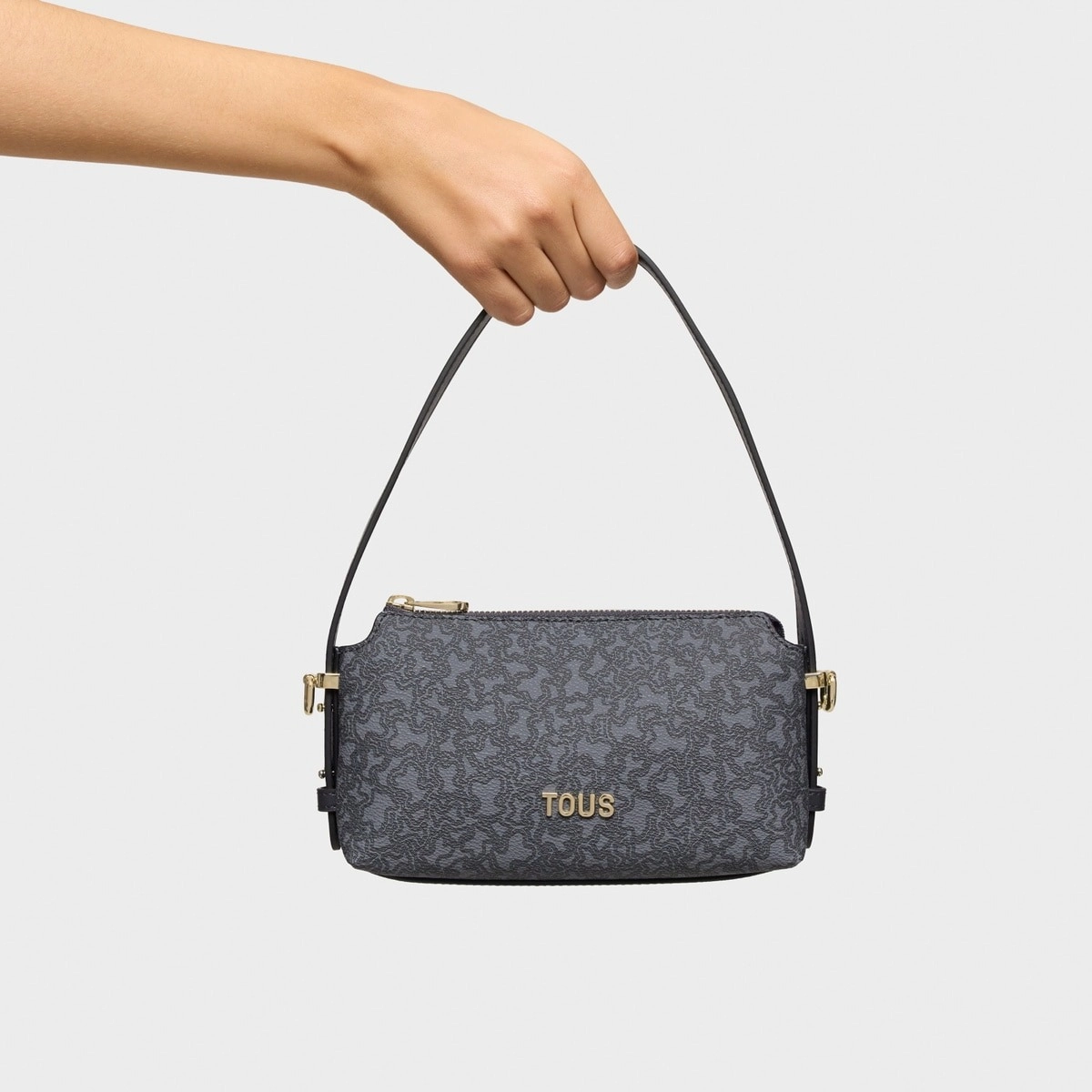 PU.PVC,HANDBAG K MINI LINES DARK GREY